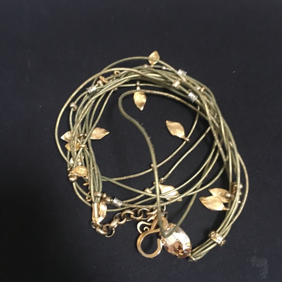 Leather wrap bracelet with rhinestone accents - Picture 4 of 5